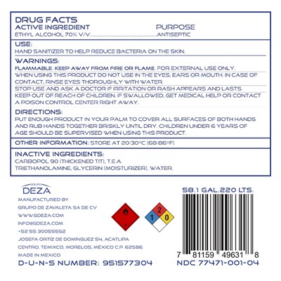 Etiqueta 220 L Back